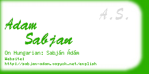 adam sabjan business card